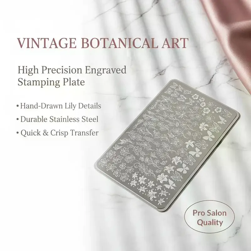 【Y】Festival Themed Nail Art Stamping Steel Plate Flower Butterfly Bow Pattern Template for Holiday Nail Decoration Use