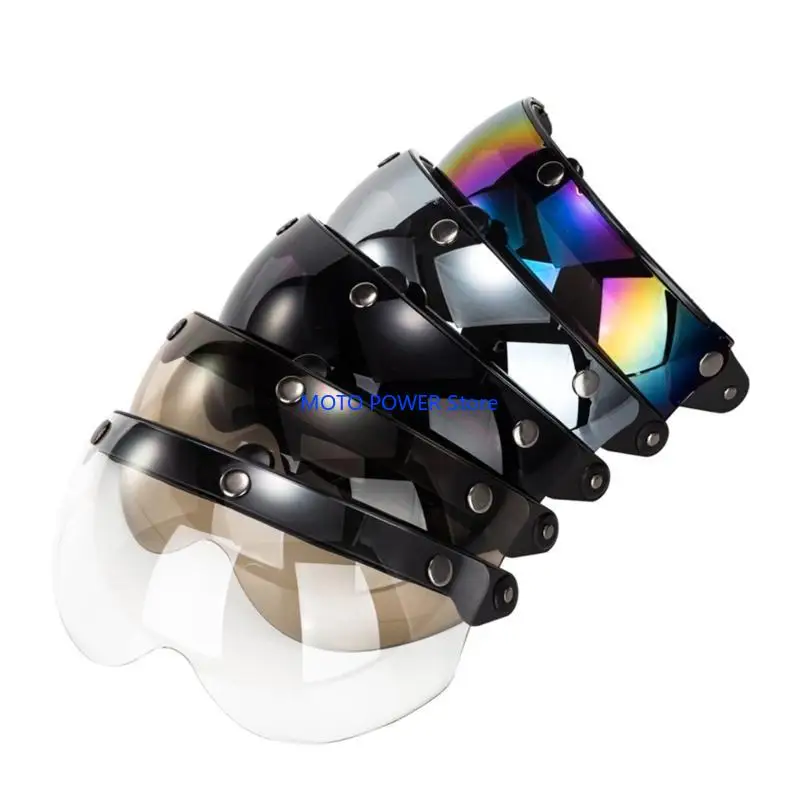 

G7ND Helmets Visors Shield for Motorcycles Universal 3-Snap Retro HelmetVisor Durable