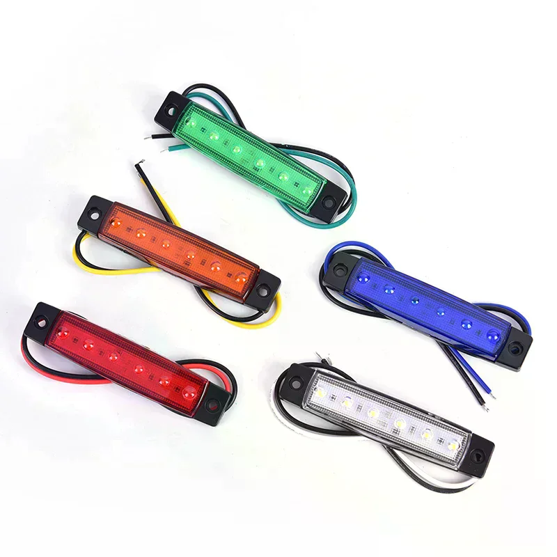 1PCS 12V 6LEDS Lorry Side Marker Indicator Low Led Trailer Light Rear Side Lamp