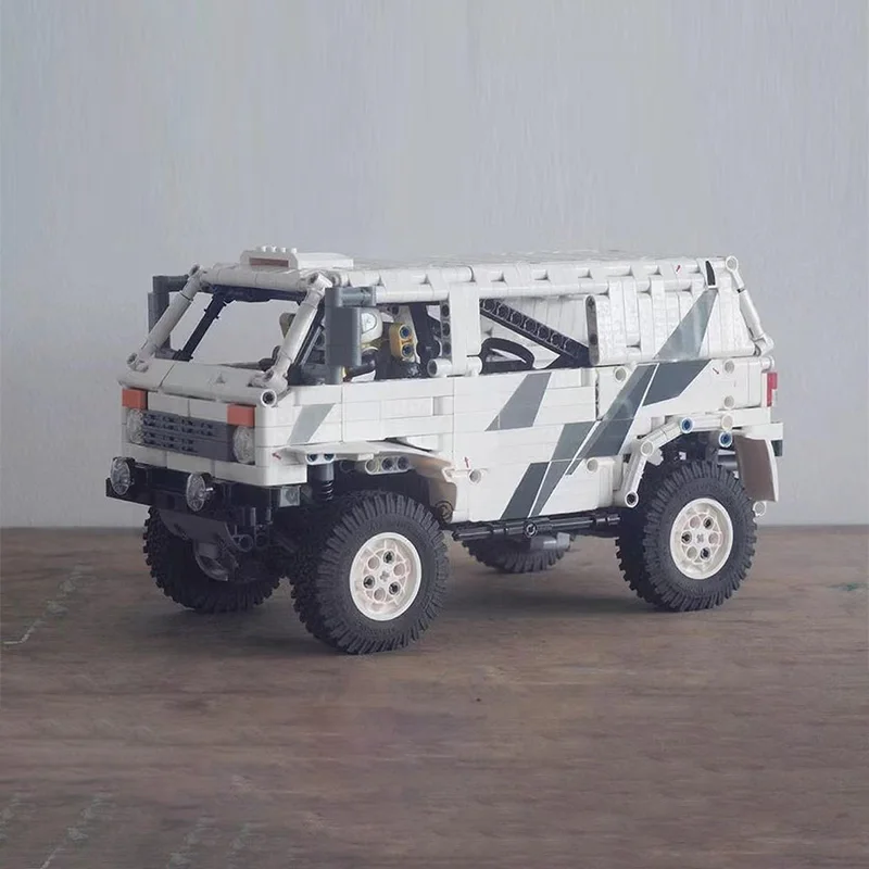 Modelo de coche de carreras de velocidad, ladrillos de construcción MOC, Mini furgoneta, vehículo todoterreno, tecnología Modular, regalos de vacaciones para niños, traje de juguete para montar