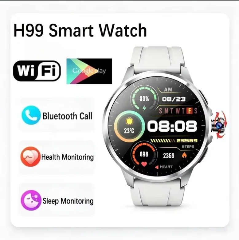 H99 5G Dual-system Smartwatch,1.95-inch AMOLED Screen,256GB ROM,GPS,WIFI,Video Call,Game & App Store Smart Watch