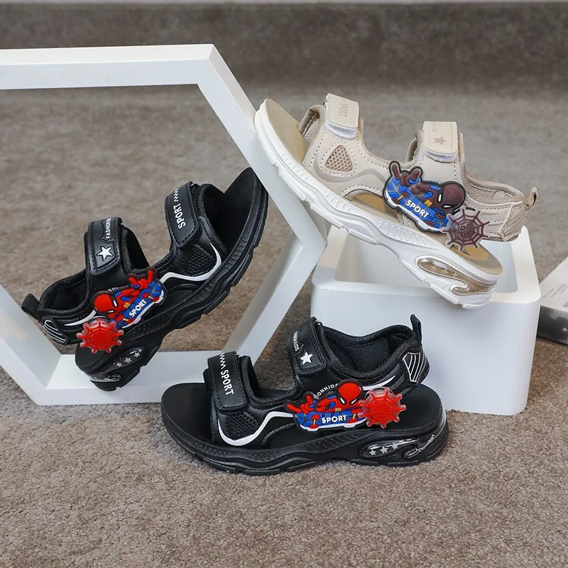 

Disney Spider-Man Casual Comfortable Sandals 2026 Summer New Children's Soft Sole Fashion Children Primary School Beach Shoes