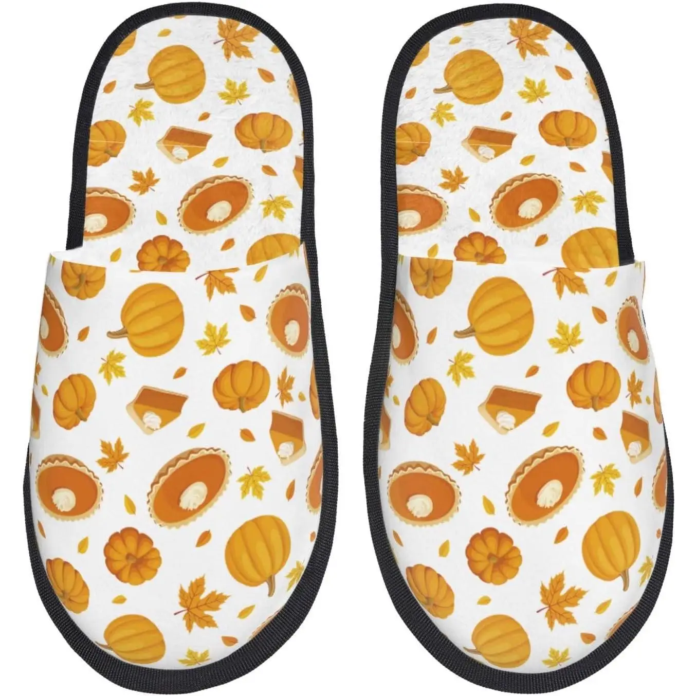 

Женские нечеткие без шнуровки с принтом тыквы и кленовых листьев, домашние и уличные зимние домашние тапочки, гостевые тапочки для спальни, женские принты