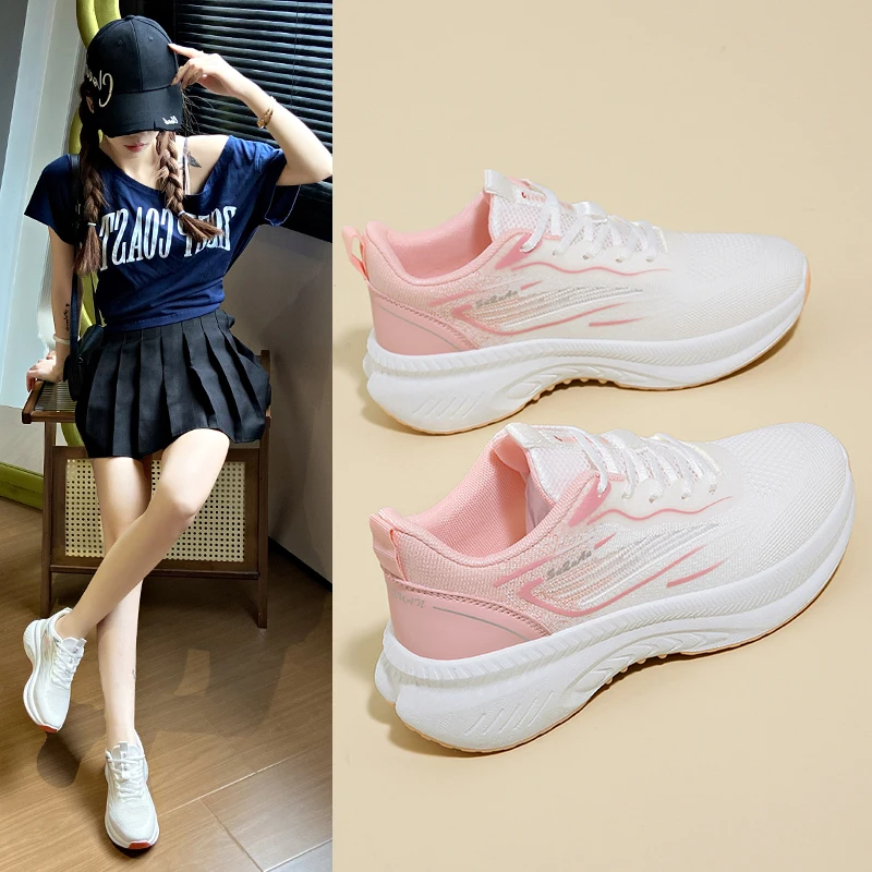 

Women Shoes Breathable All-match Mesh Shoes Casual Sports Trendy Shoes Female Wear-resistant Running Shoes for Women