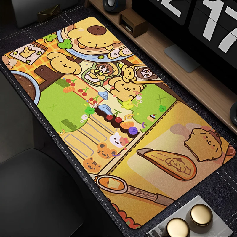 

Коврики для мыши, милый компьютерный аниме P-pompompurin, коврик для ноутбука, желтый мультяшный коврик для собаки, кавайная подушка, офисные аксессуары, ковер