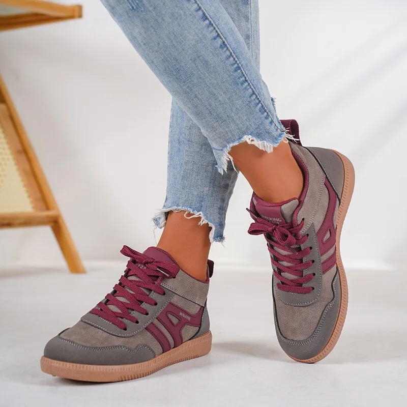 Women Sneakers 2024 New Spring and Autumn Casual Lace Up Loafers Outdoor Versatile Walking Sneakers Fashion Zapatos De Mujer