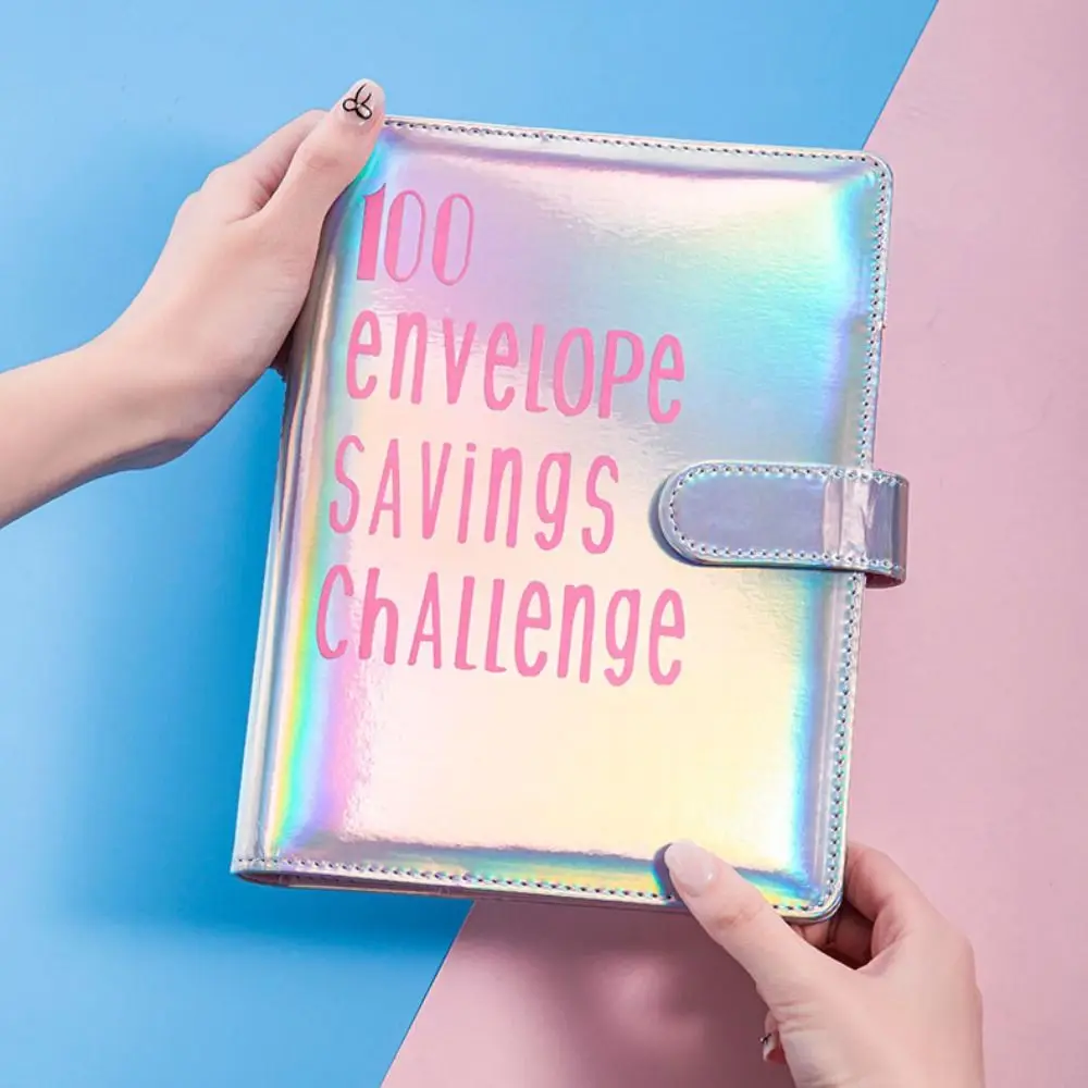 A5 Size Challenge Budget Binder 100 Day Envelope 100Envelopes Challenge Notebook Dazzling Colors Loose-Leaf Binder
