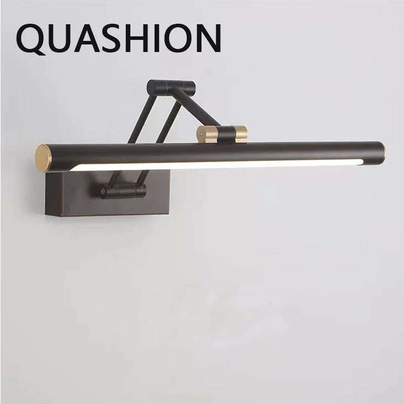 

Modern Simple Bathroom Wall Lamp Metal Body Foldable Mirror Sconce Light Indoor Bedroom Dresser Table Lustre Customizable Switch