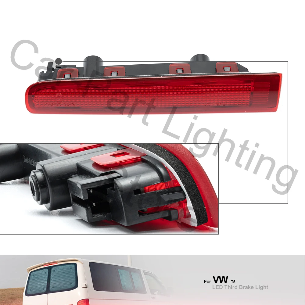 2Pcs For VW Transporter T5 T6 T6.1 Multivan Caravelle Panel Van 15 LED Car Third Brake Lamp High-Mount Stop Light Rear Tail Lamp