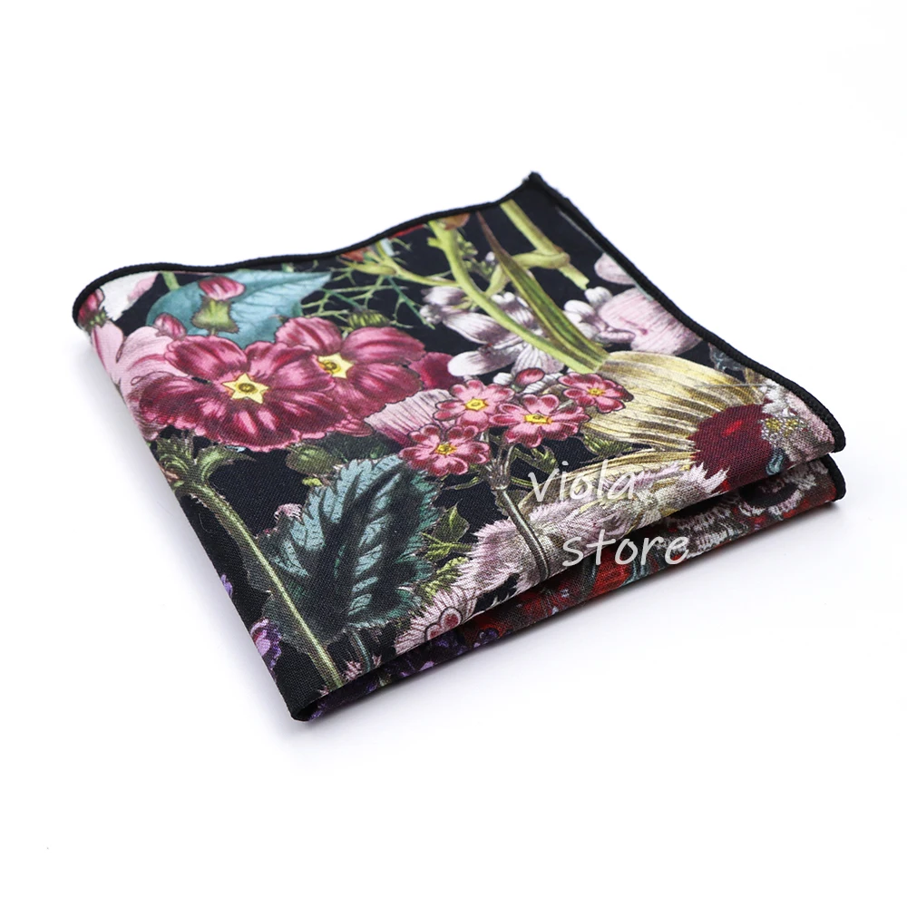 Pañuelo de pintura al óleo de jardín Vintage para hombre y mujer, pañuelo 100% algodón con estampado de girasol, traje de boda, accesorio cuadrado de bolsillo para regalo, 23cm, nuevo