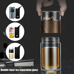 200ml Tea Water Bottle With Cup Holder Glass Double Layer Tea Water Cup Infuser Tumbler Drinkware Water Bottle With Tea Filter