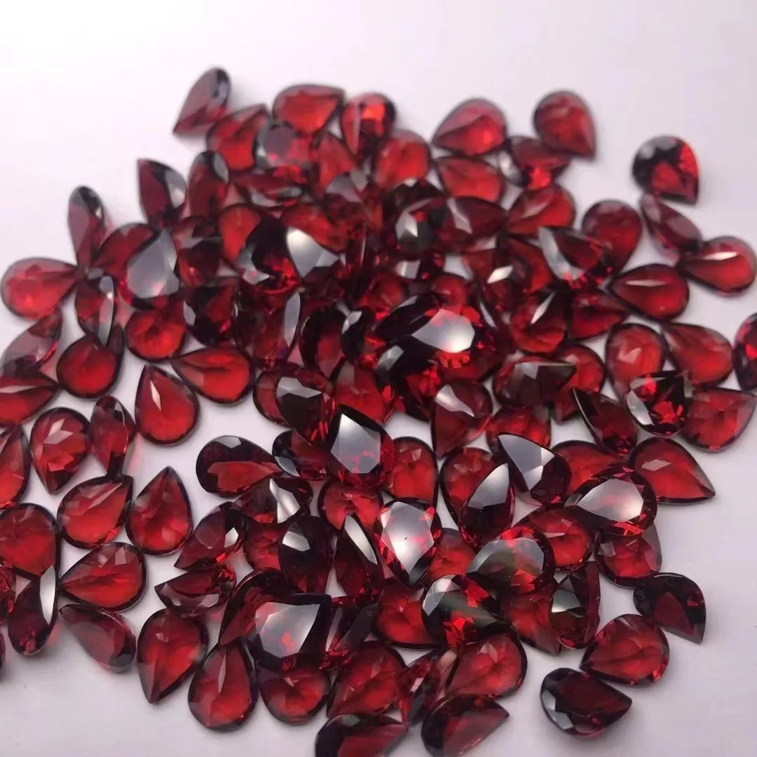 

50PCS/Lot 4*6mm Pear Shape Natural Garnet Stone