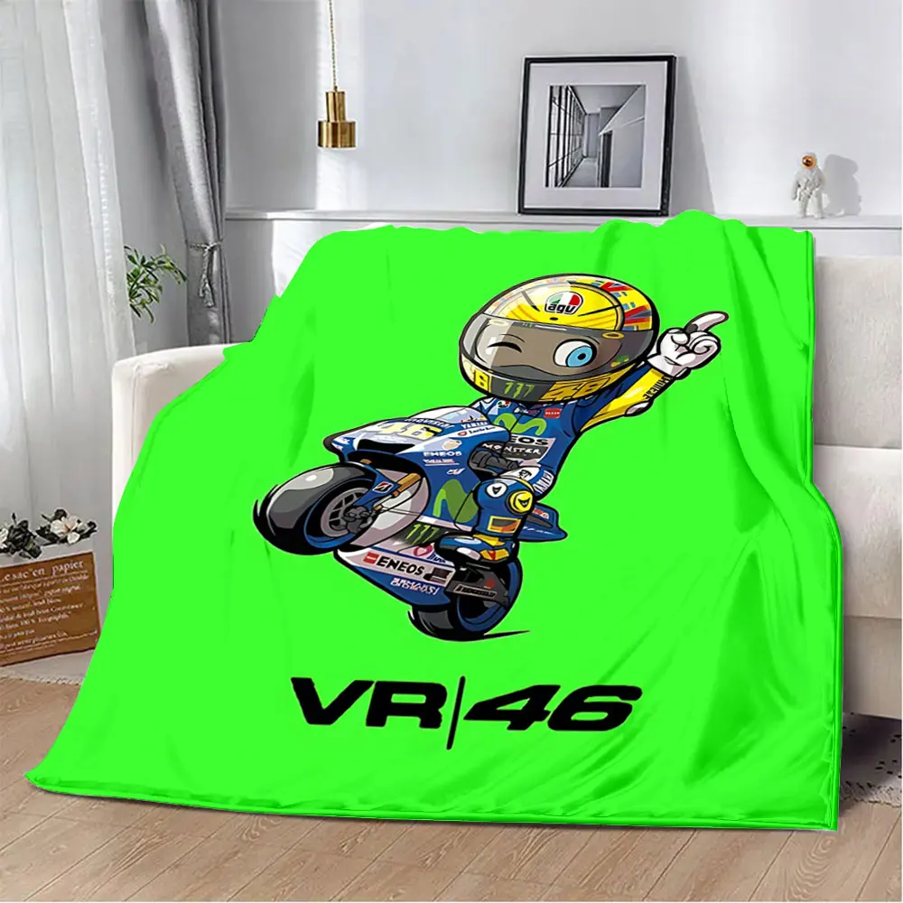 Motorcycle V-Valentino R-Rossi 46 Printed Blanket Picnic Blankets Warm Blanket Soft and Comfortable Blanket Home Travel Birthday