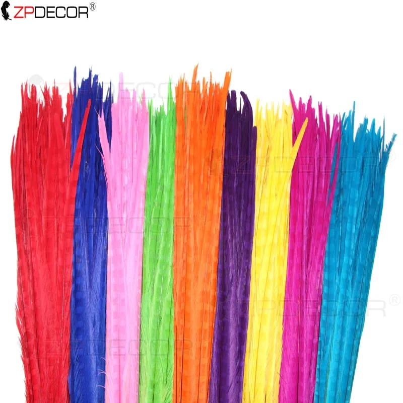 ZPDECOR Ringneck Feathers 45-50cm/18-20 Inch Dye Plum for Crafts And Costumes Natural Feathers