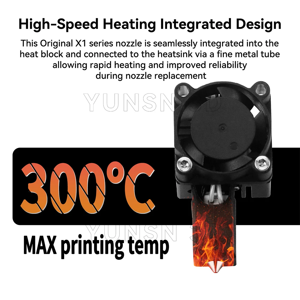 Für Bambu Lab X1 X1C Verbessertes Hotend-Kit mit Lüfter, 0,4 mm gehärteter Stahldüse, Hot End für Bambulab P1 P1S P1P 3D-Druckerteile – Detail 4