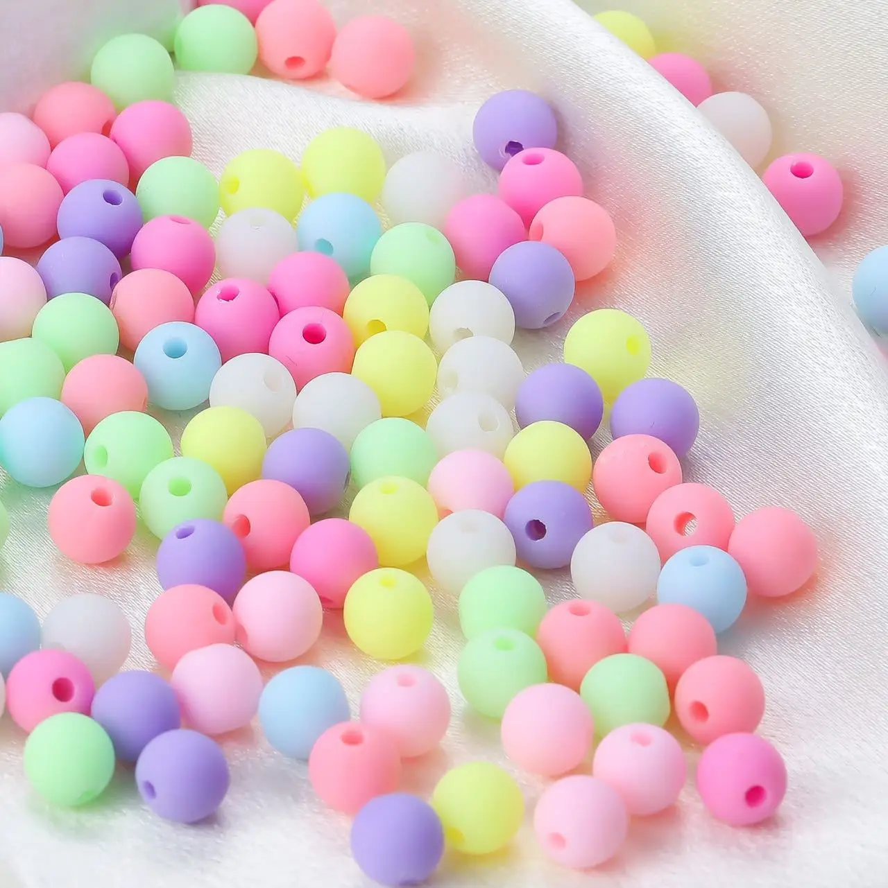 500 gram 6/8/10mm Acrylic Frosted Beads Round Loose Spacer Balls For DIY Necklace Bracelet Jewelry Making Accessories