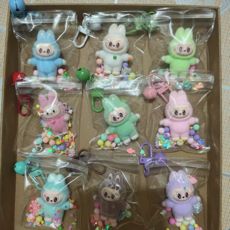 

Плюшевый 3,5/5 см мини-брелок в стиле аниме Labubu Monster, мультяшная детская прогулочная сумка, маленький кулон, силиконовые аксессуары, детская игрушка, подарок для девочки
