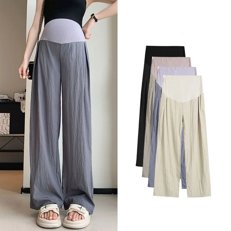 

Sports Casual Cotton Linen Maternity Pants Summer Thin Style Belly Pants Clothes for Pregnant Women Preganncy Trousers Clothing