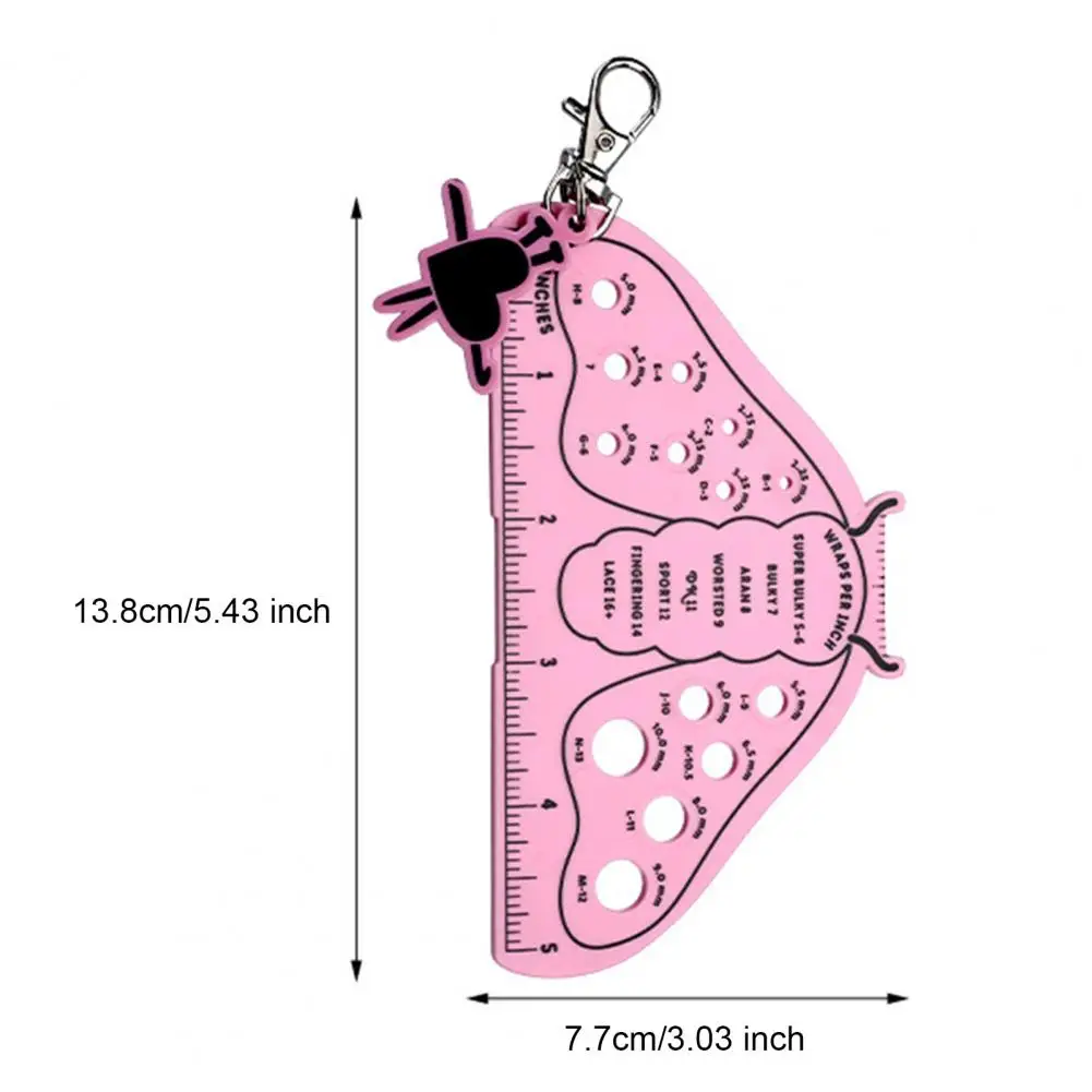 Nählineal zum Stricken, tragbares Stricknadel-Messgerät, Lineal, Zentimeter-Zoll-Messwerkzeug für Strickliebhaber zum Nähen