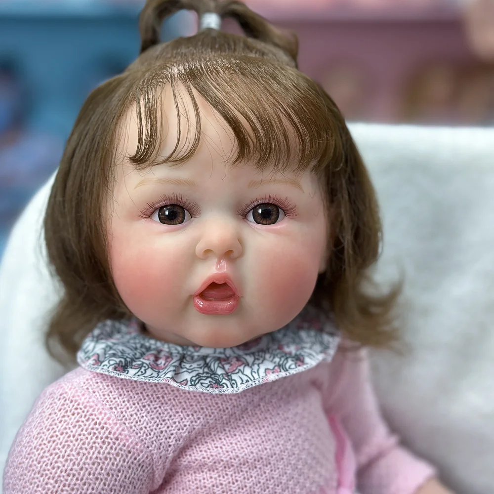 Novo 60cm pintado simulado bebê reborn boneca completa de plástico macio grande simulado menina brinquedo W-3039