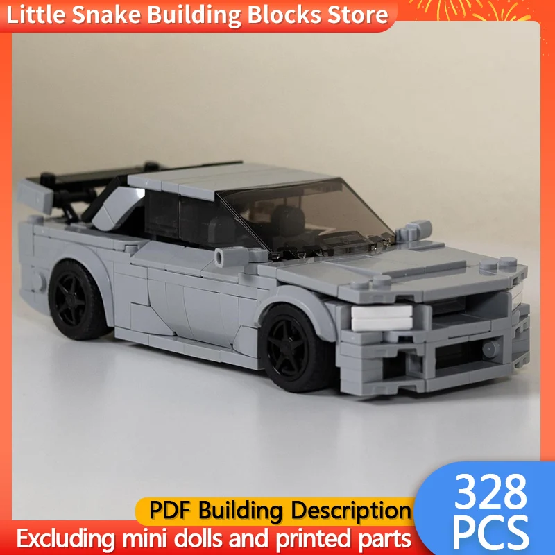 Speed Racing Car Model MOC Building Bricks R34 GT-R Sports Car Modular Technology Gifts Holiday Assemble Children Toys Suit