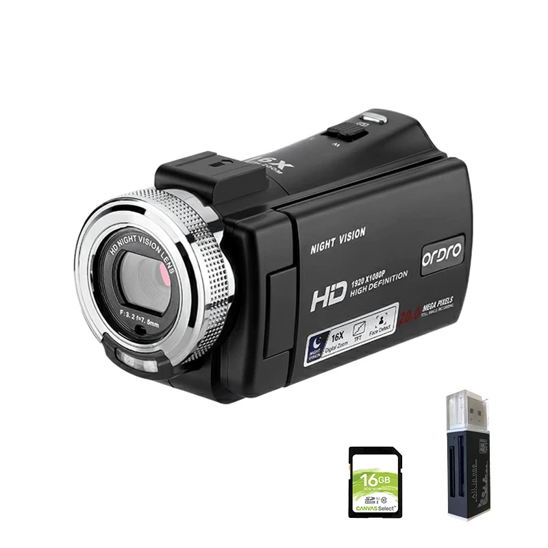 Ordro V12 1080P FHD Video Camera Professional Youtube Vlogging Digital Camcorder IR Night Vision for Blogger Filming