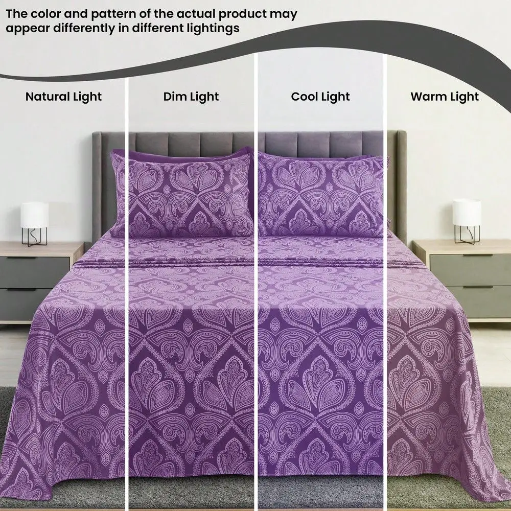

Decor 6Piece Paisley Bed Sheets High GSM Brushed Microfiber Sheets Elevate Your Sleep Experience With 16InchDeep Pocket Bedding