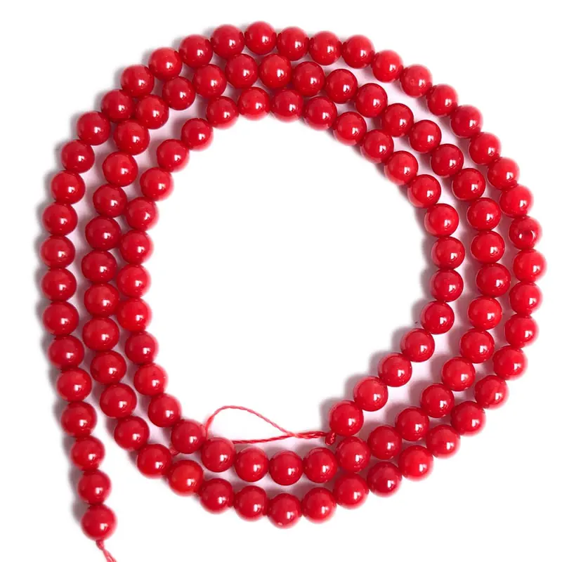 2/3/4/6mm Runde Natürliche Korallen Perlen Mehrfarbige Lose Spacer Perlen für Schmuck Machen liefert DIY Halskette Armband Zubehör – Detail 2