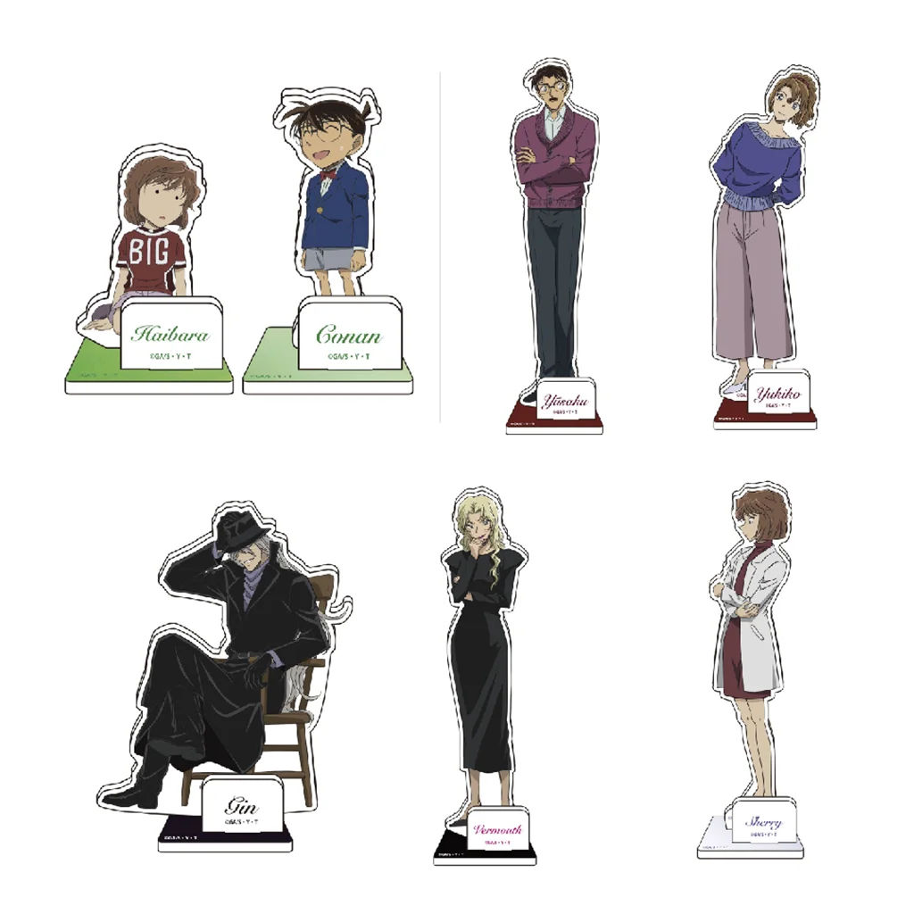 Anime Figure Doll Gin Jin Vermouth Yukiko Yusaku Haibara Acrylic Stands Model Cosplay Toy for Gift