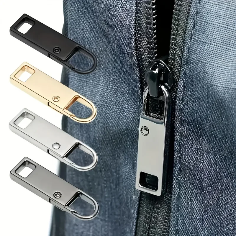 1 4 Pack Quick Fix Zipper Head Easy Install No Tool Luggage Zipper Slider for Jacket Backpack Boots Detachable Hook Durable Repa