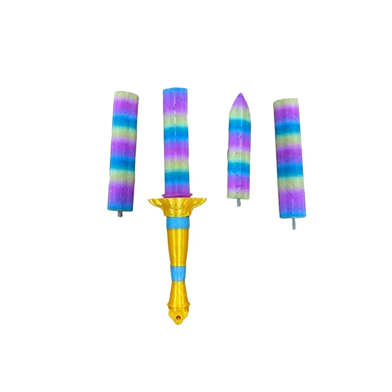 Fantasy Rainbow Cosplay Lights Sword Weapons Roleplay Props for Girl Group Idol Halloween Carnival Costume Accessories