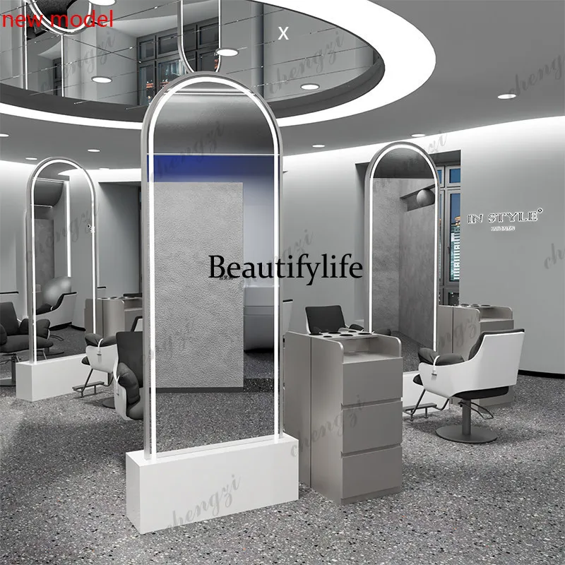 DD182The mirror table of the hair salon is dedicated to the hair salon,the floor-to-ceiling hair cutting