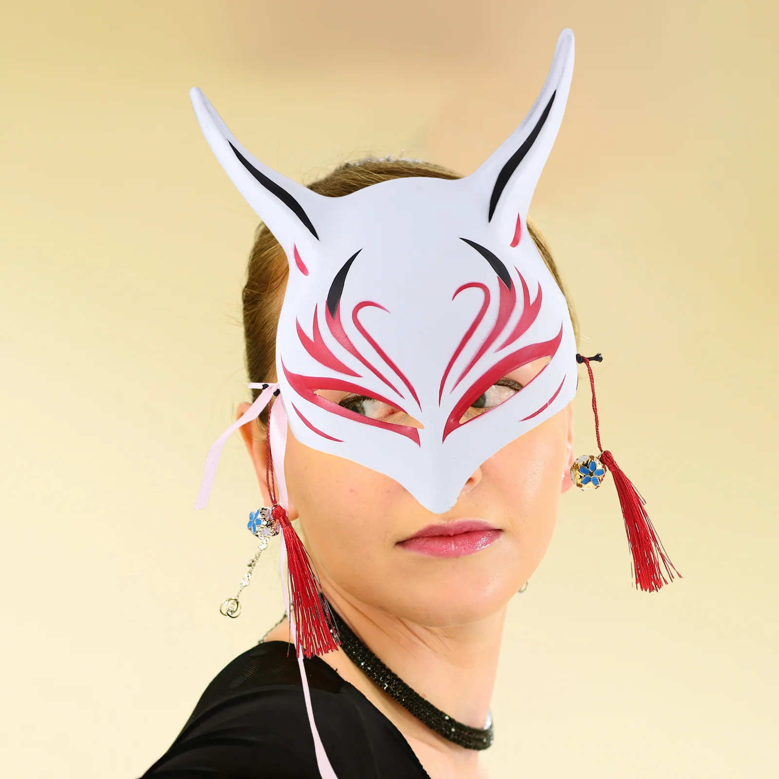 

Fox Mask Japanese Style Plastic Fox Cosplay Mask Fashionable Comfortable for Halloween Masquerade Party Costume