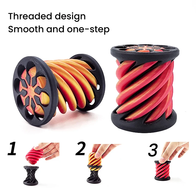 Ornamen dekorasi dekompresi kerucut Spiral mainan Fidget sekrup Helix cetak 3d patung pass-putus piramida tidak mungkin Hadiah