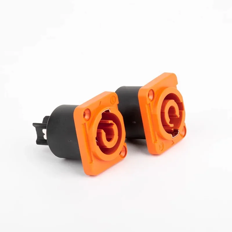 IP65 Waterproof 3Pin Aviation Plug Socket 20A Orange Circular Square Connector