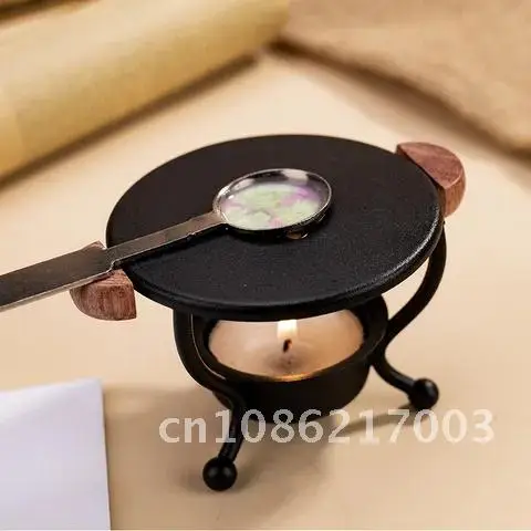 

Wooden Retro Wax Seal Melting Furnace Oven Solid Wax Pot Beads Sticks Heater Wax Warmer Decorative Craft for Candle Stamp