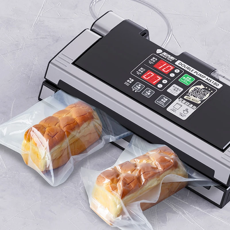 220V 40CM Sealing Machine Double Pump Double Nozzle Small Commercial Vacuum Packaging Sealing Ordinary Smooth Aluminum Foil