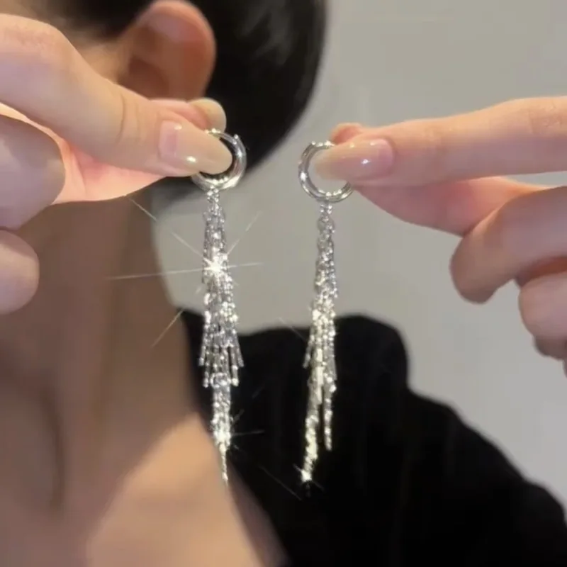 Trendy New Hula Long Tassel Waterfall Women'S Earrings Versatile Temperament Jewelry Couple Gifts