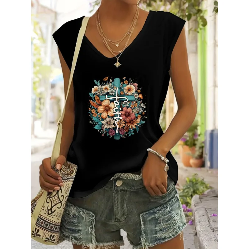 

Summer Fashion Trend High-Quality Solid Color Printed Pattern Short Sleeve Top
