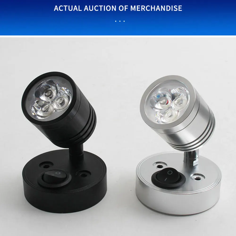 Camper Spotlight Reading Lamp Motorhome Wall Lamp Ceiling Light LED Spot Reading Light Switch Led Camper Accessories