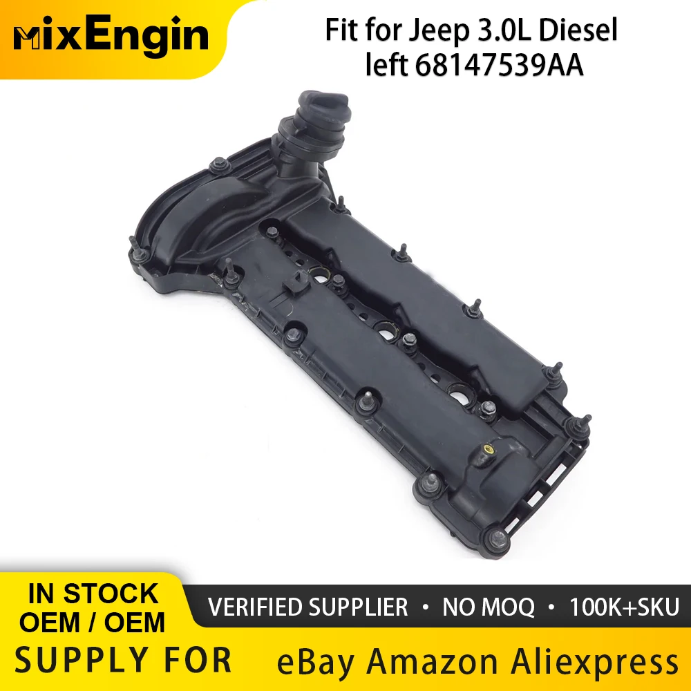 

Engine Parts Left Cylinder Head Valve Cover Fit 3.0 L For 11-24 Jeep Grand Cherokee V6 Diesel SUV 3.0L OEM 68147539AA