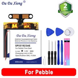 New LSSP441522AE SP301618AE SP551923AE P121112 Replace Battery For Pebble Time Round Steel 2 SE E-Paper Watch + Kit Tools