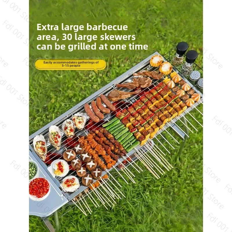 Cm Automatic Barbecue Flip Shelf Adjustable Width Tumble Skewer Grill Charcoal Stove Charcoal Smoked Grill Rack Foldable