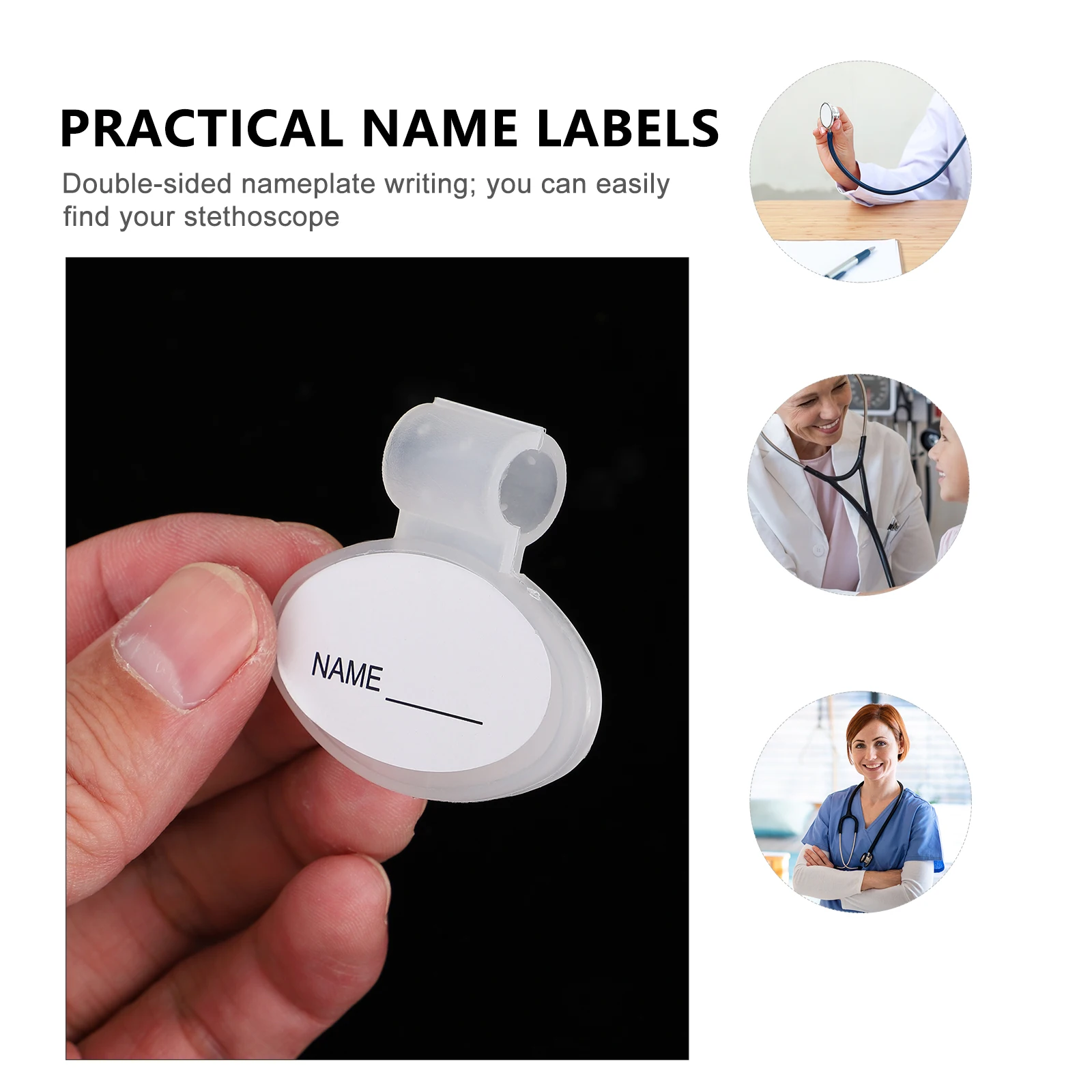 

5 Pcs Oval Name Card Badge Clip for Plate Stethoscope Clips Plastic Holder Nurse