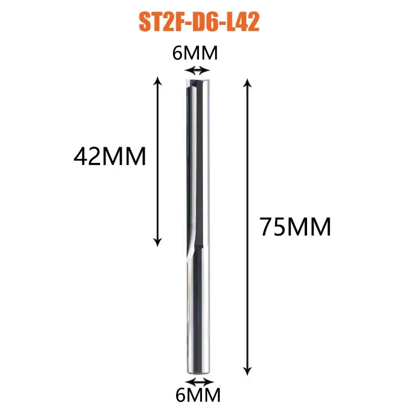 Dreanique 1 st Twee Rechte Fluiten 1mm-12mm Carbide Frees Voor Hout Frezen Graveren Steken Frees