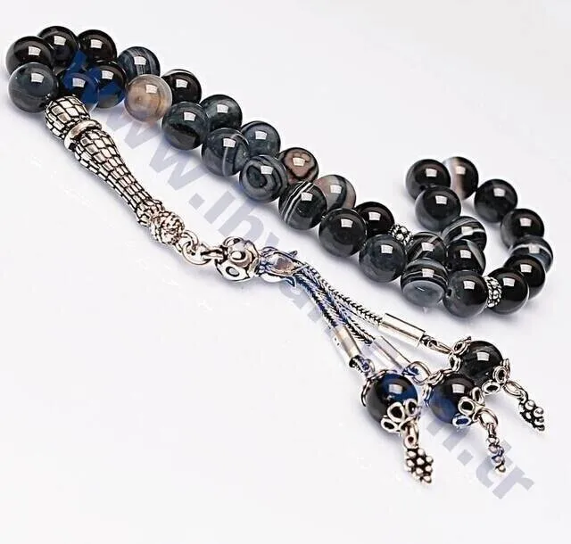 IQRAH Agate Stone Rosary (925 carat Silver 8mm)