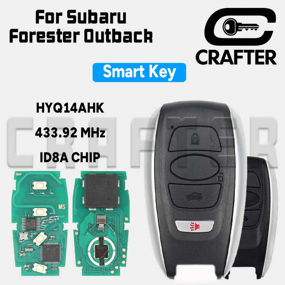 

Key Crafters HYQ14AHK 433.92MHz ID 8A CHIP 7000 Smart Card Remote Key For Subaru Forester Impreza XV BRZ Legacy Keyless Go