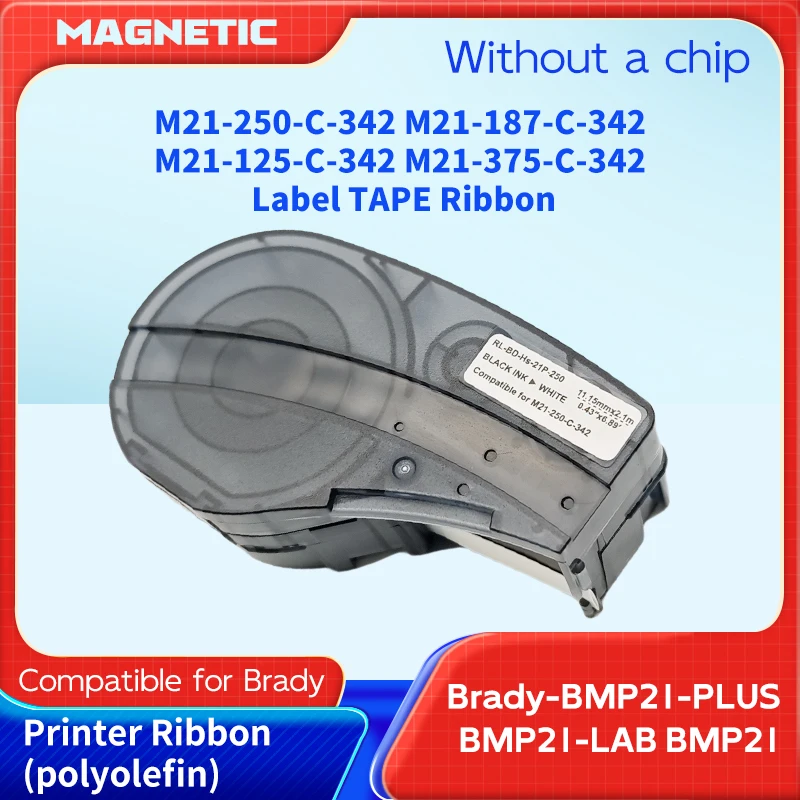 

M21-250-C-342 M21-187-C-342 M21-125-C-342 M21-375-C-342 10PCS polyolefin Label Cartridge Label Tape FOR BMP21-PLUS LAB Printer