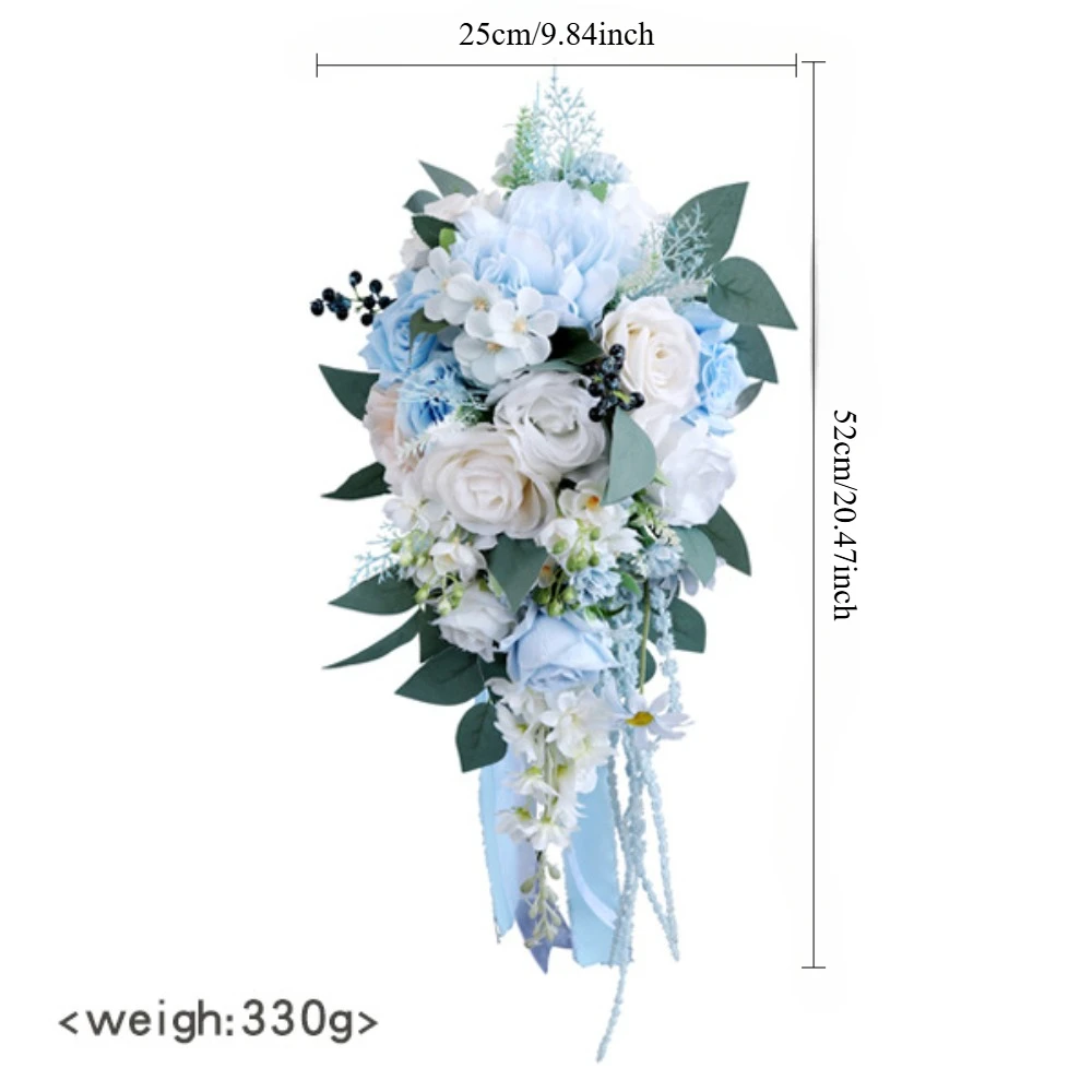 Ramo de novia en forma de lágrima, ramo de rosas de mano, boda, pareja, fiesta de matrimonio, accesorios de boda para el Día de San Valentín