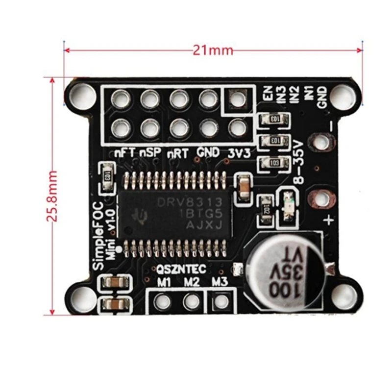 1 Uds. Placa de controlador de Motor CC algoritmo de Control SPWM para controlador de Control FOC de Simplefocmini, para controlador Arduino DRV8313